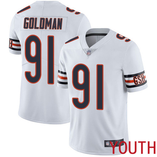 Chicago Bears Limited White Youth Eddie Goldman Road Jersey NFL Football #91 Vapor Untouchable->youth nfl jersey->Youth Jersey